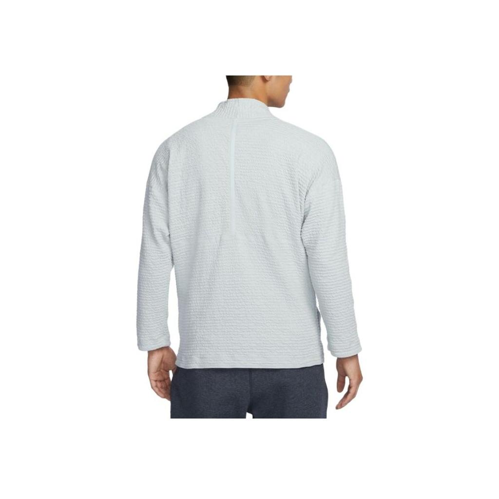Nike Solid Color V-Neck Quick-Dry Long Sleeve Knit Top Men Tops Light-Silver DX0919-034