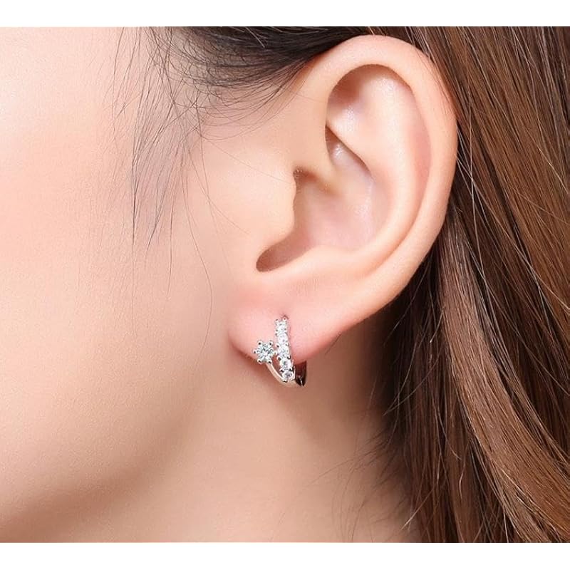 Shandtsuki Ring Earrings Ladies Earrings Hoop Earrings Dangling Earrings Zirconia Drop Earrings Simple Business Earrings Compatible with Metal