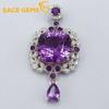 Sace Gems S925 стерлингового серебра 13 мм натуральный аметист кулон ожерелья для женщин помолвка коктейльная вечеринка ювелирные изделия