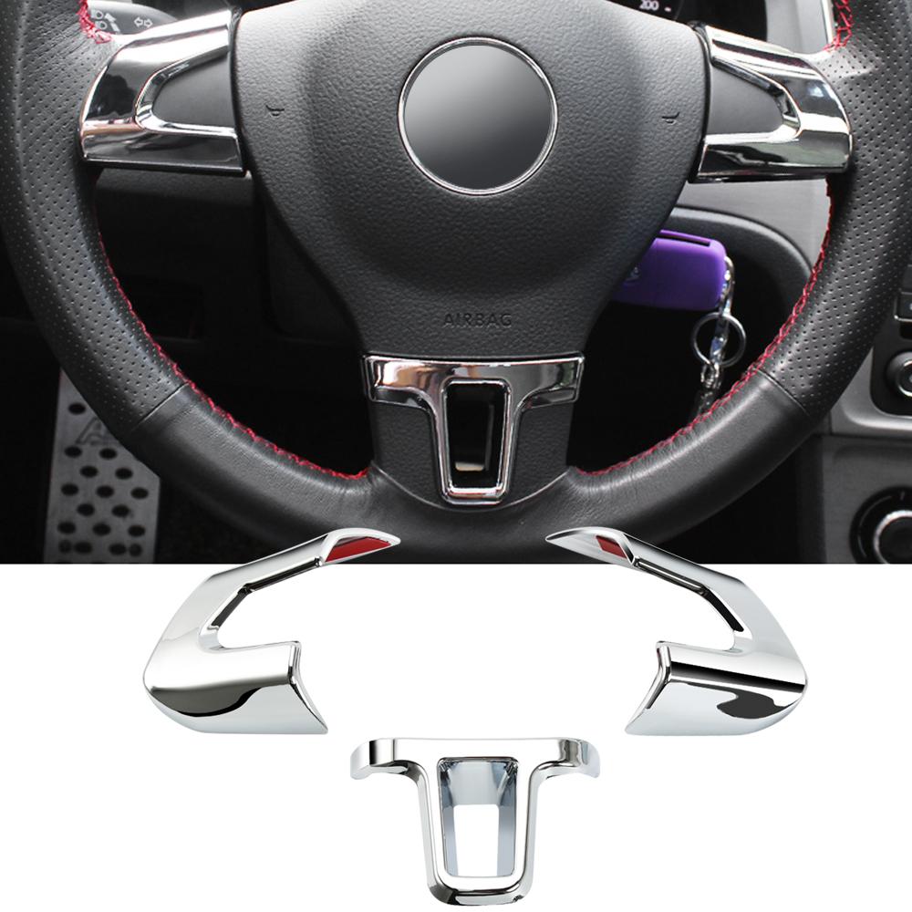 Накладки на руль автомобиля для Volkswagen VW Golf 6 MK6 2009 2010 2011 2012 Polo Bora Sagitar ABS Chrome