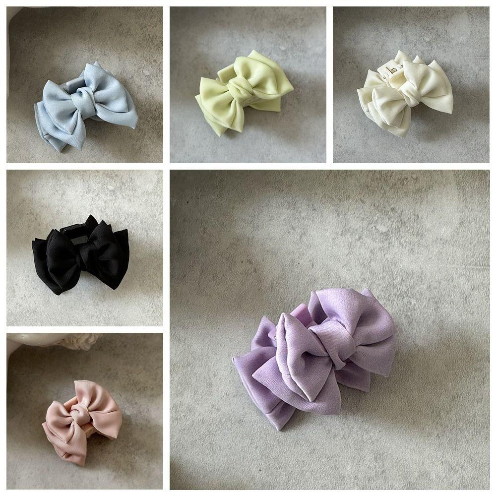 Cloth Small Hair Claw Side Clip Bowknot Hair Clip Vintage Bow Hairpin Girl