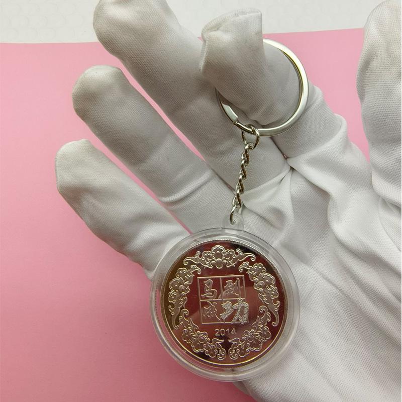 Colorful Zodiac Commemorative Medallion with Keychain, Small Activity Gift, Handy Gift, Christmas Gift, Stocking Stuffers