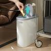 Компактное мусорное ведро с крышкой-прессом, пластиковый контейнер для отходов для использования на кухне и в ванной комнате