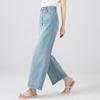 Fanzhen Women's High-Waist Loose Wide-Leg Cropped Denim Jeans