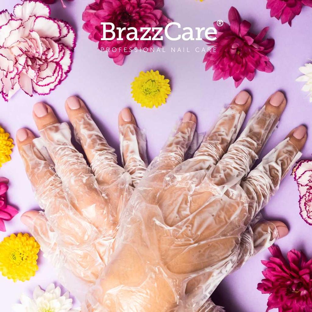 BrazzCare BalbCare Gloves Перчатки для бразильского маникюра в комплекте 1 напильник и палочка