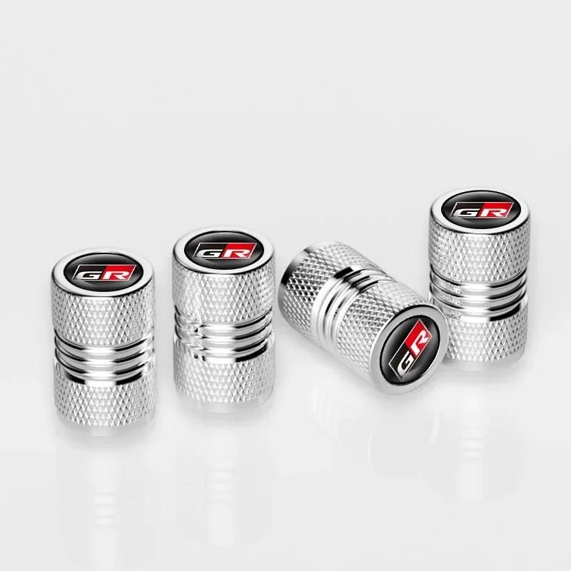 4Pcs/lot GR Sport Logo Car Tire Wheel Stem Air Valve Caps MWP2 Covers For Toyota Gazoo Racing Yaris 86 Corolla Hilux Supra C-HR