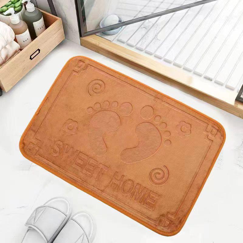 Коврик для ванной из кораллового флиса, нескользящий, впитывающий, настраиваемый, 40x60 см, полотенце для пола в ванной комнате