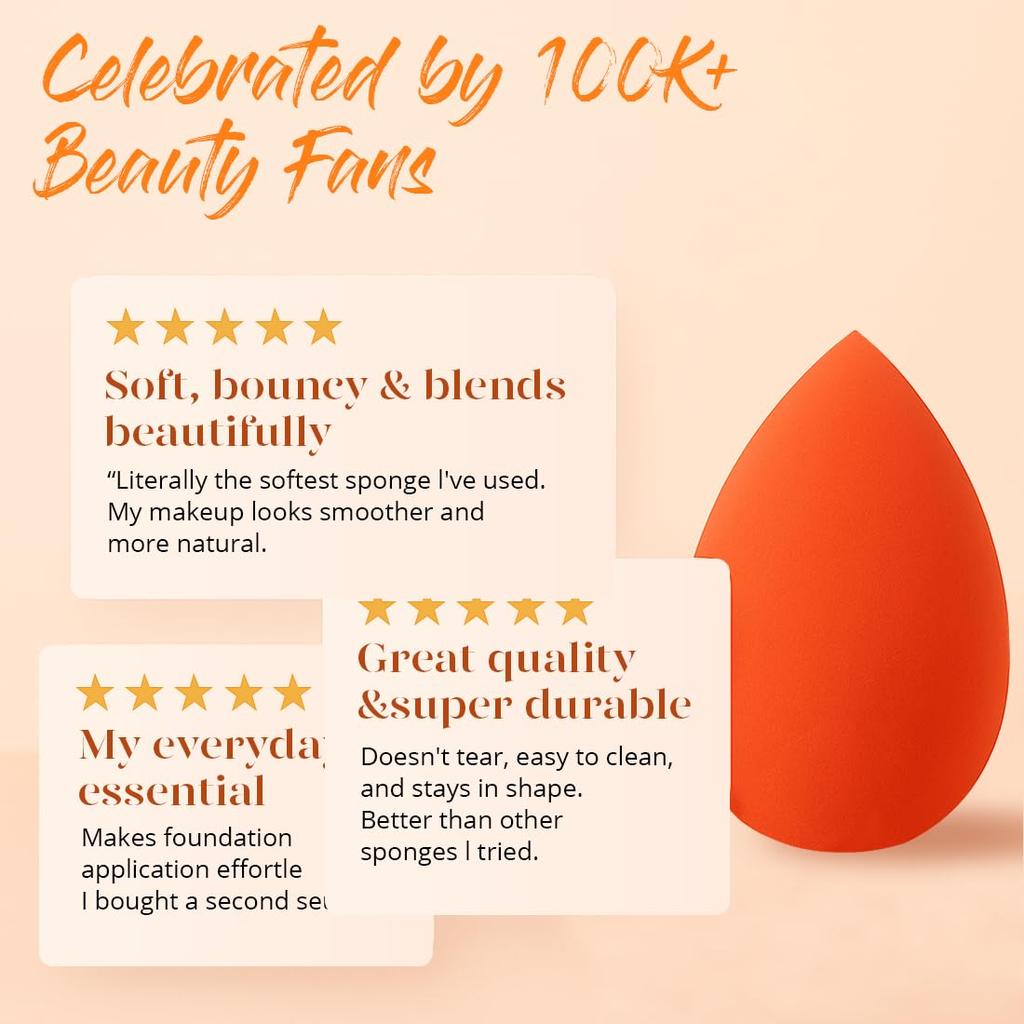 BEAKEY Makeup Sponge Set 5 Pack Micro Porous Low Absorption Soft Latex Free Foundation Beauty Sponges & Blenders for Powder Cream