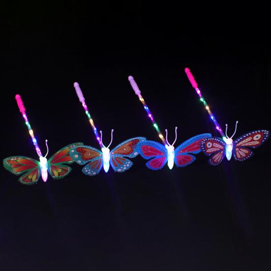 Светящиеся Бабочки Палочка Светящаяся в Темноте 3 Режима Регулируемая Ручная Высокая Яркость Работа от Батареек Цветная Светящаяся Палочка Животное Мигающая Игрушка