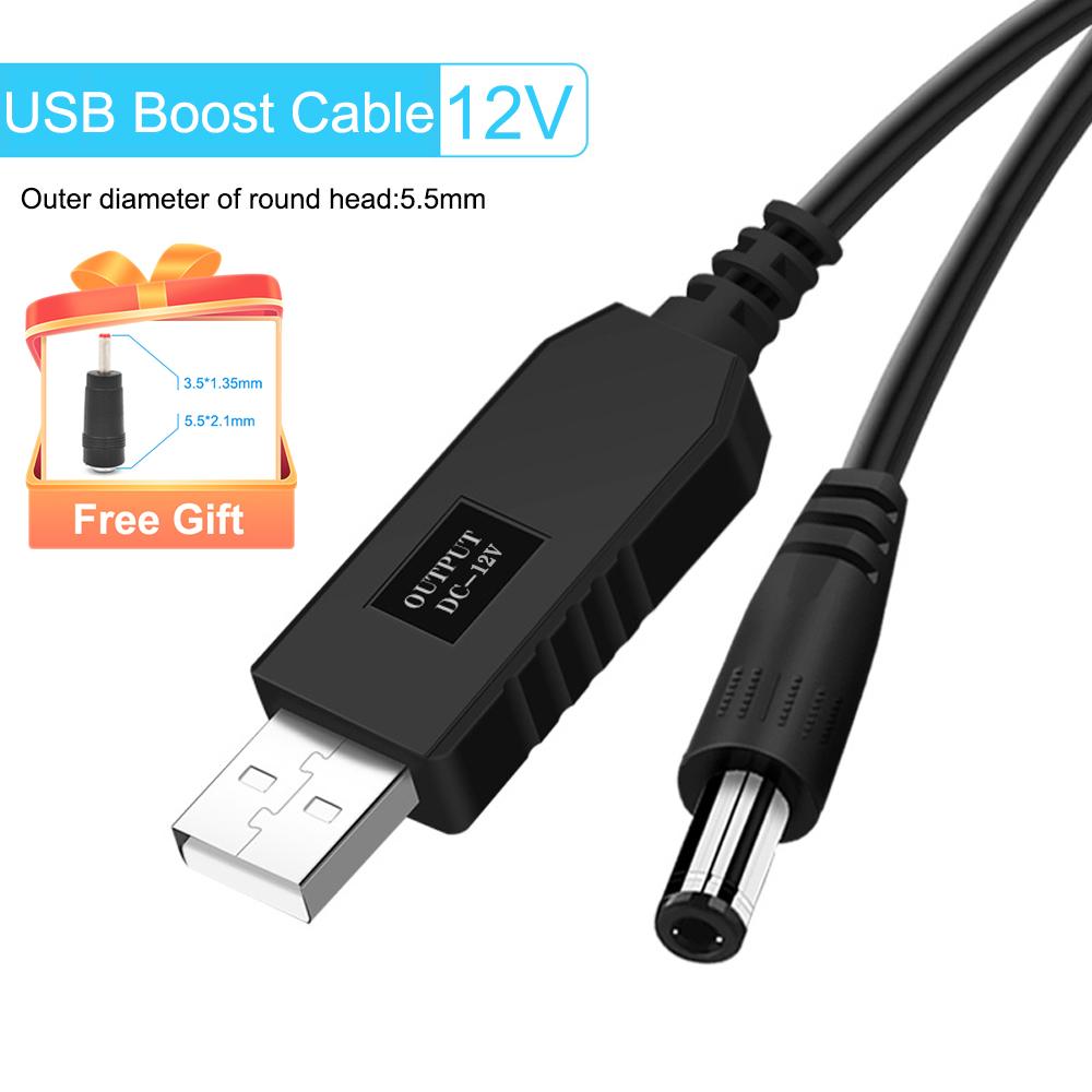 Fonken DC 5V to 12V Step-up Cord WiFi to Powerbank Cable Connector USB Cable Boost Converter for Wifi Router Modem Fan Speaker