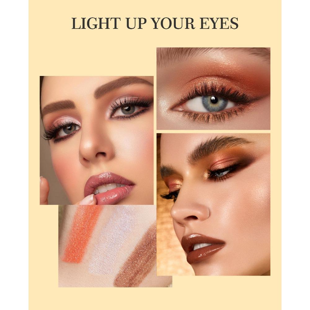 Ручка для теней QIC Lazy High Glossy, перламутровый тонкий контуринг, осветляющие, стойкие и красочные двусторонние тени для век