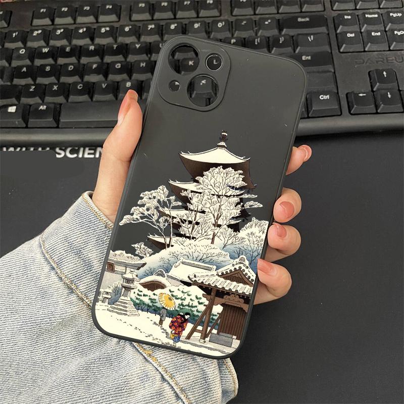 Японский Пейзаж Горы Фудзи Чехол для Телефона для IPhone 16 14 13 12 11 15 Pro Max Mini XR XS X 15 14 7 8 Plus SE2 Силиконовая Задняя Крышка