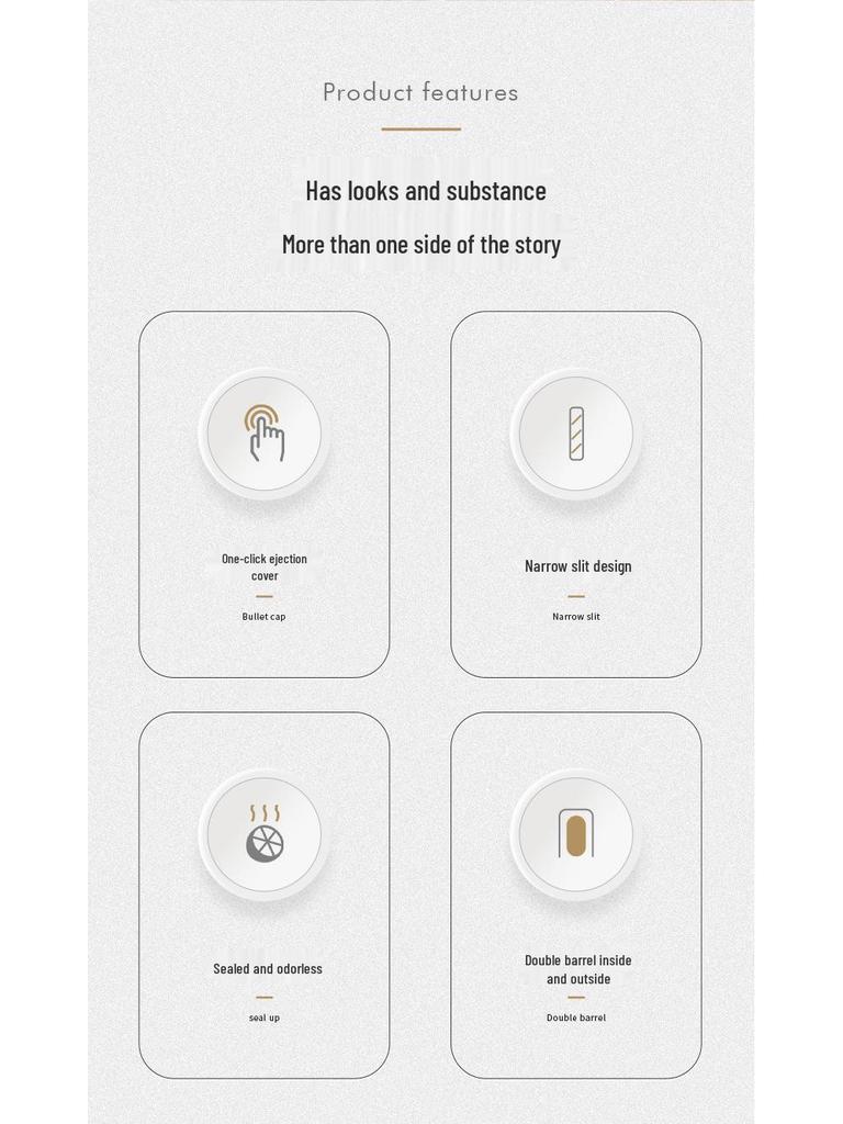 Press-Type Pop-Up Lid Trash Can for Kitchen, Bathroom, or Restaurant