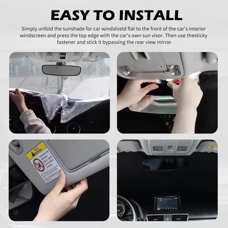 Car Windshield Sun Shade UV Reflective Sun Visor Protection Cover For Ford Mustang S197 S550 S650 2005-2026
