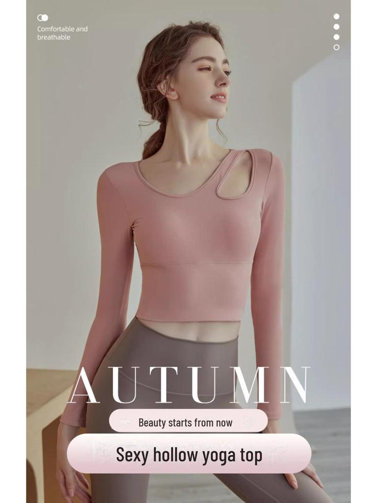 Женские быстросохнущие спортивные топы с длинным рукавом для осени/зимы — европейский и американский стиль, идеально подходят для бега, занятий в спортзале и йоги