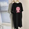 Letter Print Dress Summer New Korean Fashion Loose Casual Long T-shirt Skirt Short Sleeve Lazy Skirt