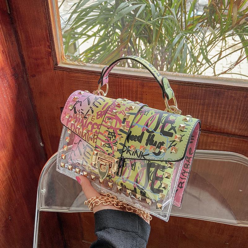 Transparent Jelly Purse With Lock Closure For Casual Outings And Trendy Looks