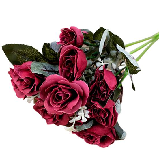 12 Головок Искусственный Поддельный Цветок Розы Свадебная Вечеринка Свадебный Букет Домашний Декор Комнаты