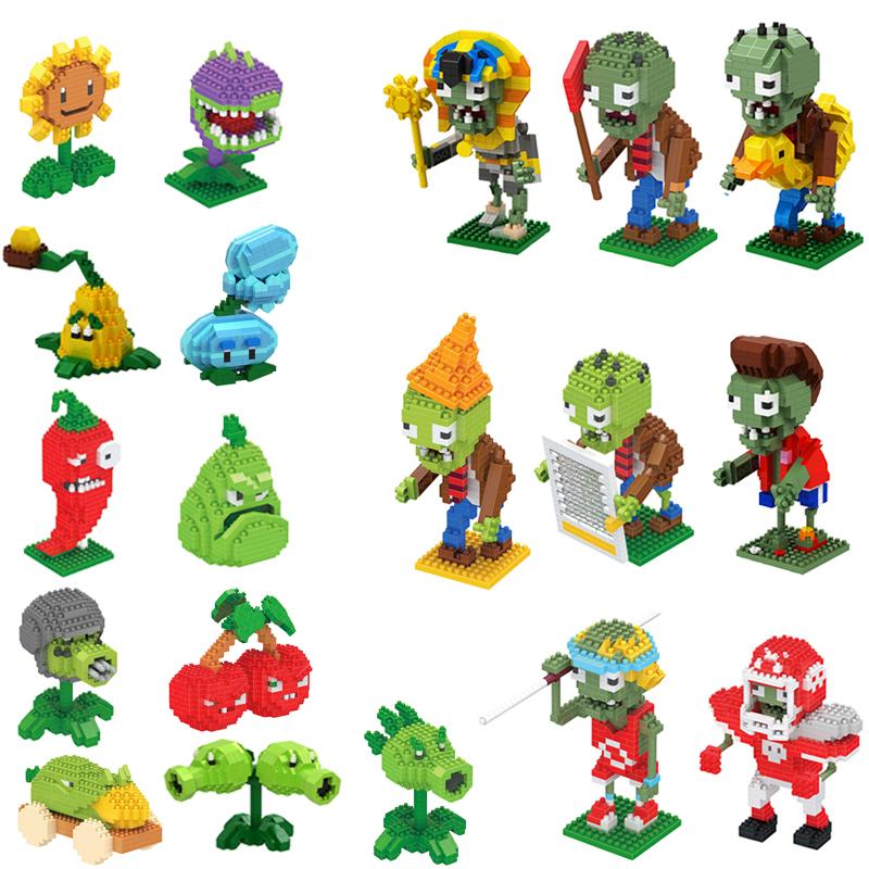 Растения против Зомби 2 Видеоигра Персонажи Конструктор Игрушки Pvz Растения Горохострел Подсолнух Аниме Детский Подарочный Набор Конструктор