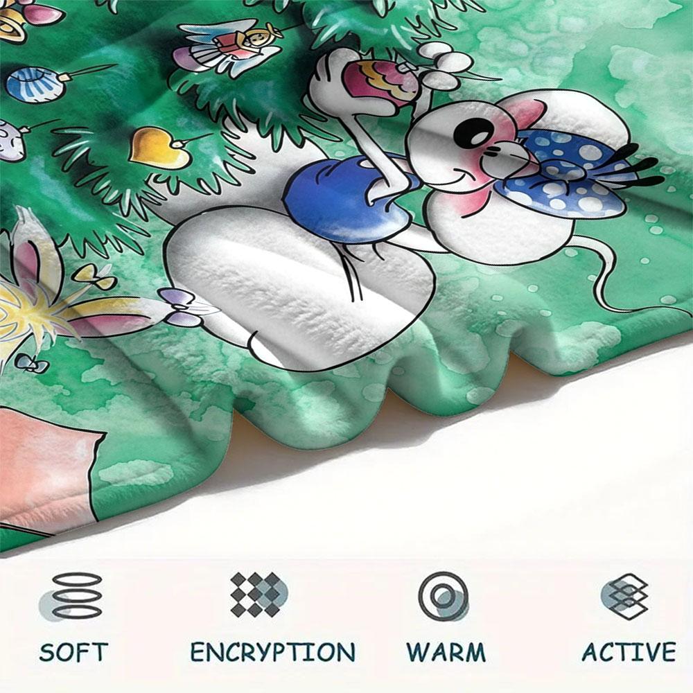 Diddl Cartoon Printed Flannel Blanket, soft throw for bedroom sofa, washable, fan merchandise, great gift.