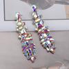 European and American Exaggerated Diamond-set Fringed Earrings Women's Fashion Creative Rhinestone Long Stud Earrings
