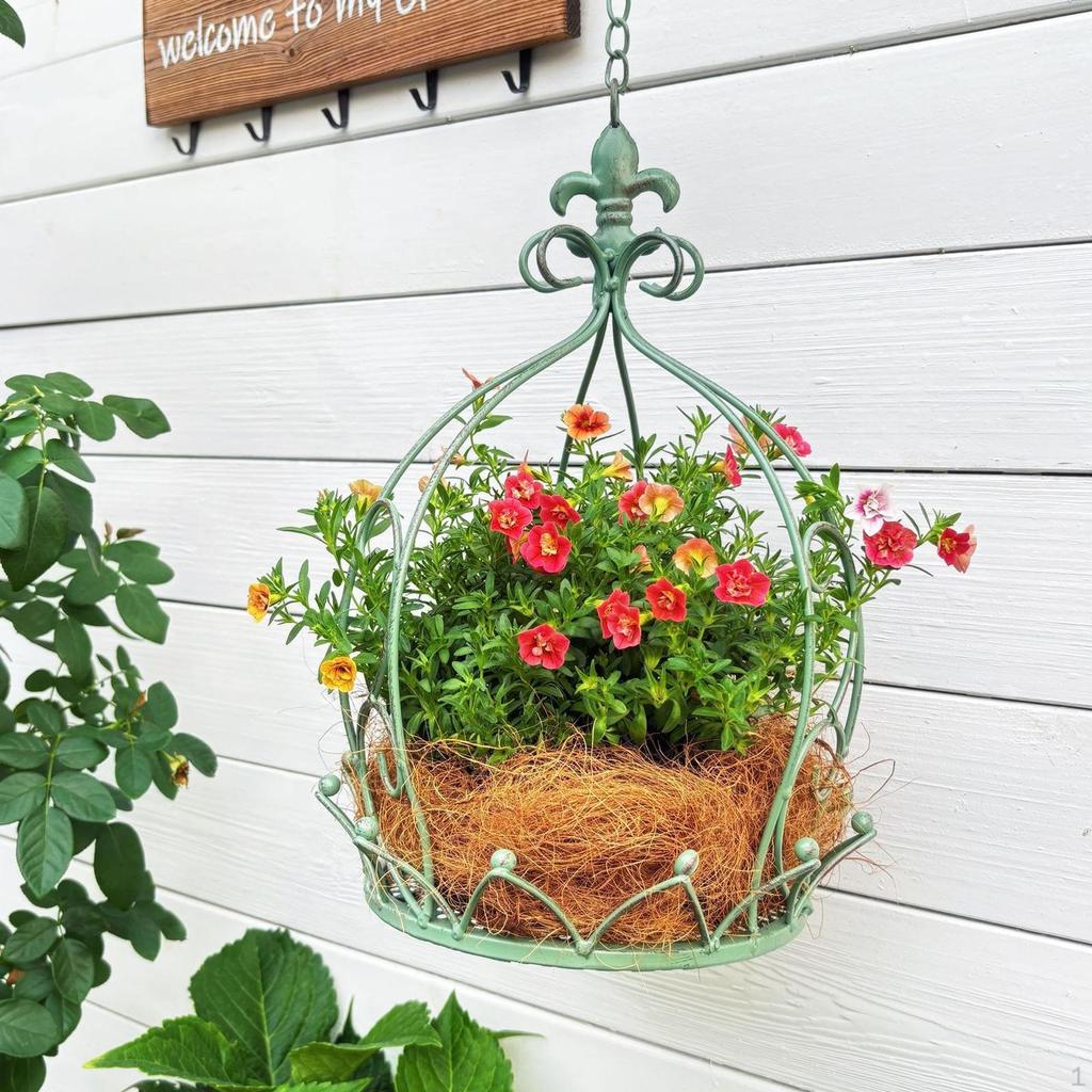 Садовый декор Подвесной держатель для кашпо в форме короны 25x35см Многоцелевые аксессуары Прочный цветок