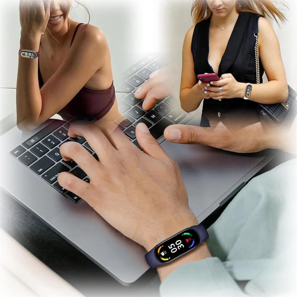 Спортивный ремешок для Xiaomi Mi band 8-9 NFC, сменный ремешок miband8, силиконовый браслет, умный браслет 8, водонепроницаемые ремешки для часов, аксессуары