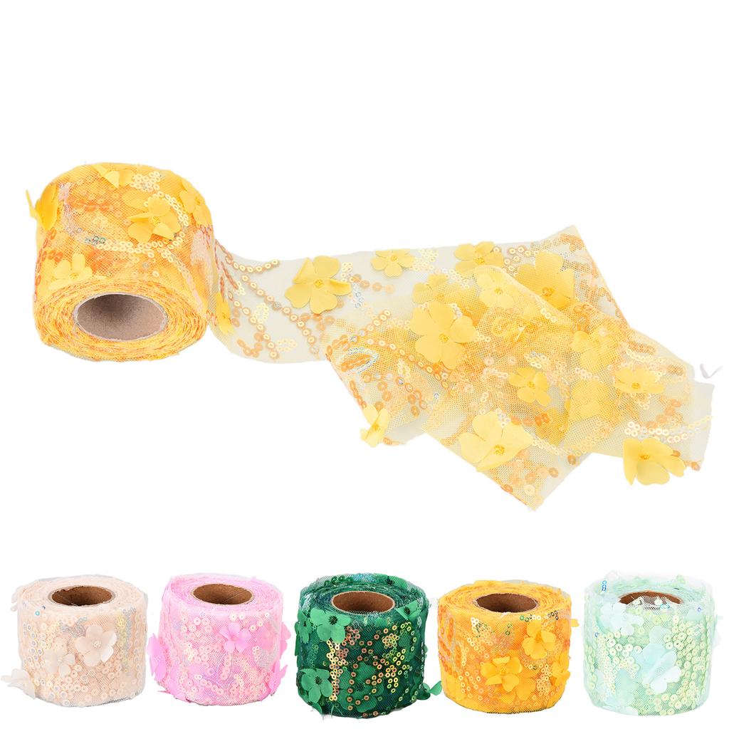 Рулон тюля 10 ярдов, вышитая блестками, цветами, сетчатая лента, декоративные аксессуары для рукоделия