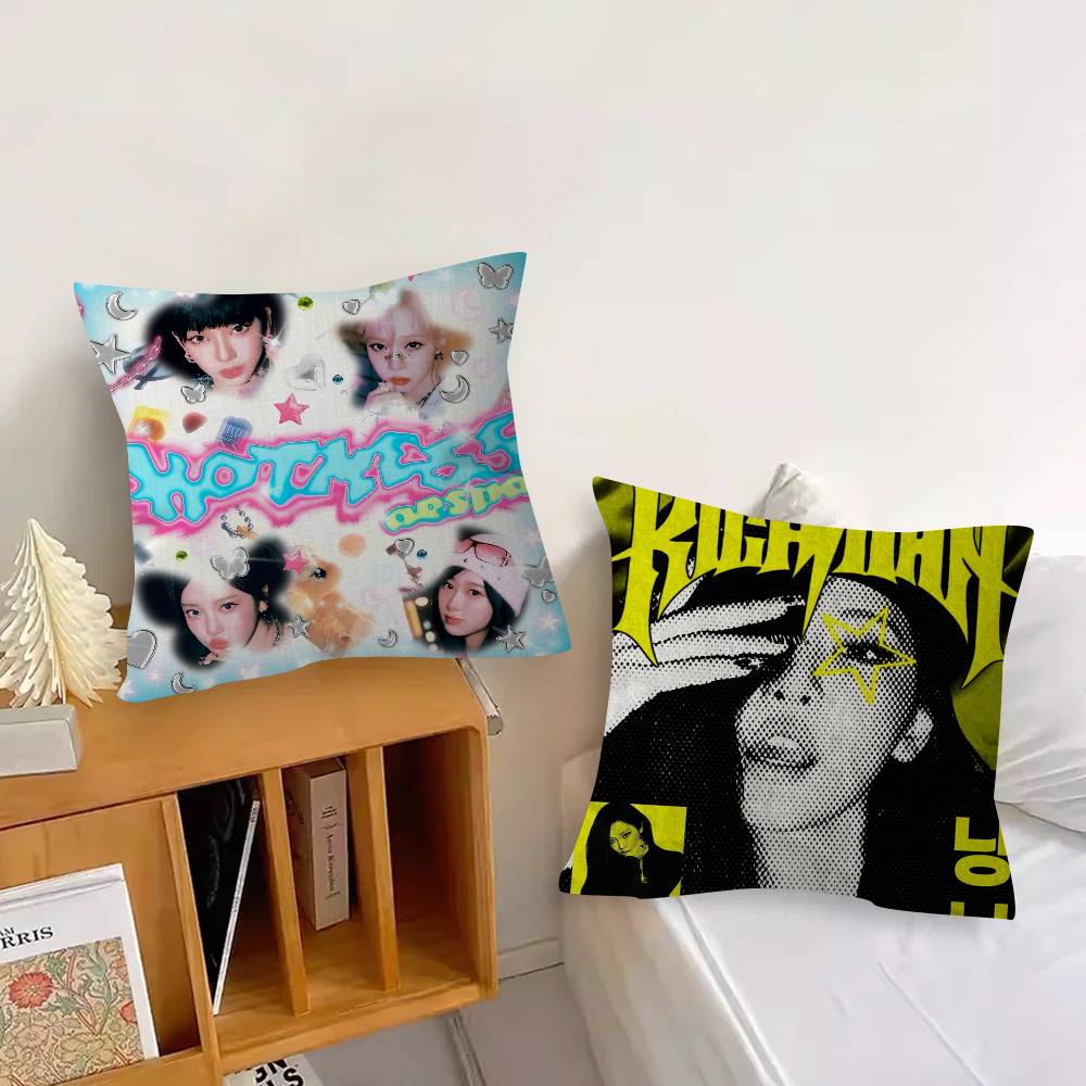Korean Aespa Group Cushion Cover Decorative Pillow Sofa Home Decor Case Pillow Cases