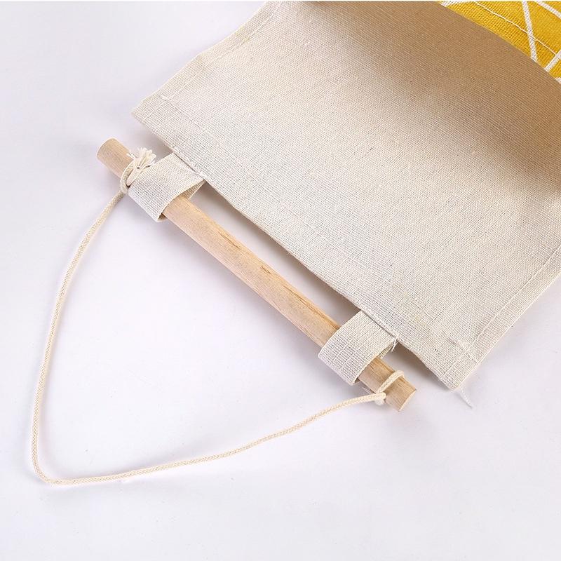 Cotton Linen Waterproof Storage Hanging Bag Multi Layer Pocket Cloth Door Storage KTY