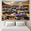 Truck Print Tapestry, Backdrop, Easy Setup, Ideal for Bedroom, Office & Living Room, with Aesthetic Wall Hanging Decor.