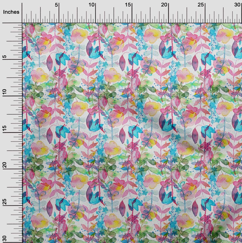 oneOone Хлопковый батист, белая ткань, листья, акварель, платье, материал, ткань, принт, ткань, по ярдам, 42 дюйма