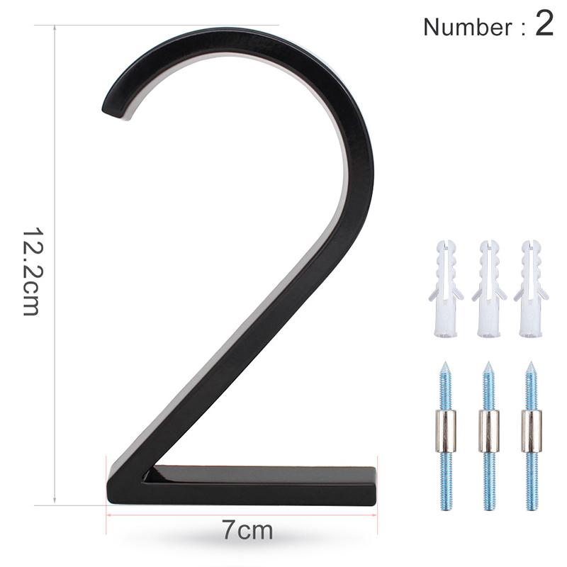 125 мм плавающий номер дома, современные буквы алфавита двери, дома на открытом воздухе 5 дюймов. Черные 3D цифры адрес дверные номерные таблички для стены