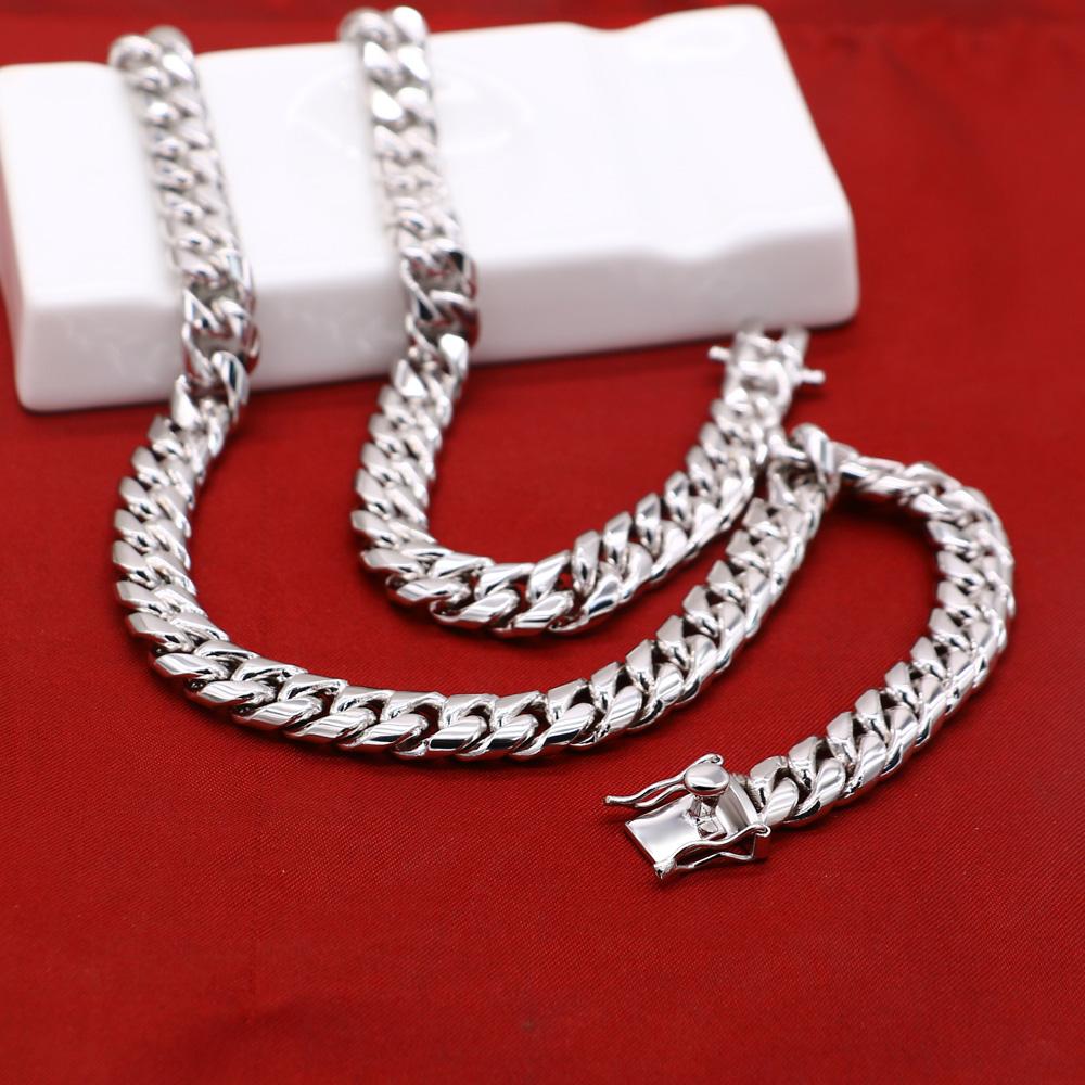 Браслет-цепочка Handgemaakte из стерлингового серебра 925 пробы с кубинскими звеньями, 10 мм, 7–10 дюймов, подарок для мужчин