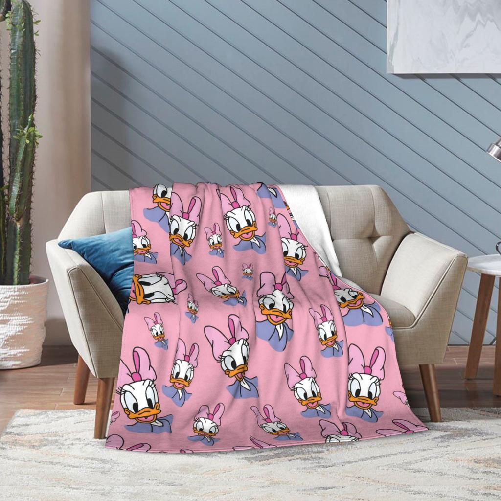 Funny Cute Daisy Duck Blanket Multiple Sizes Warm Cozy Fluffy Throw Blankets for Sofa Couch and Bed