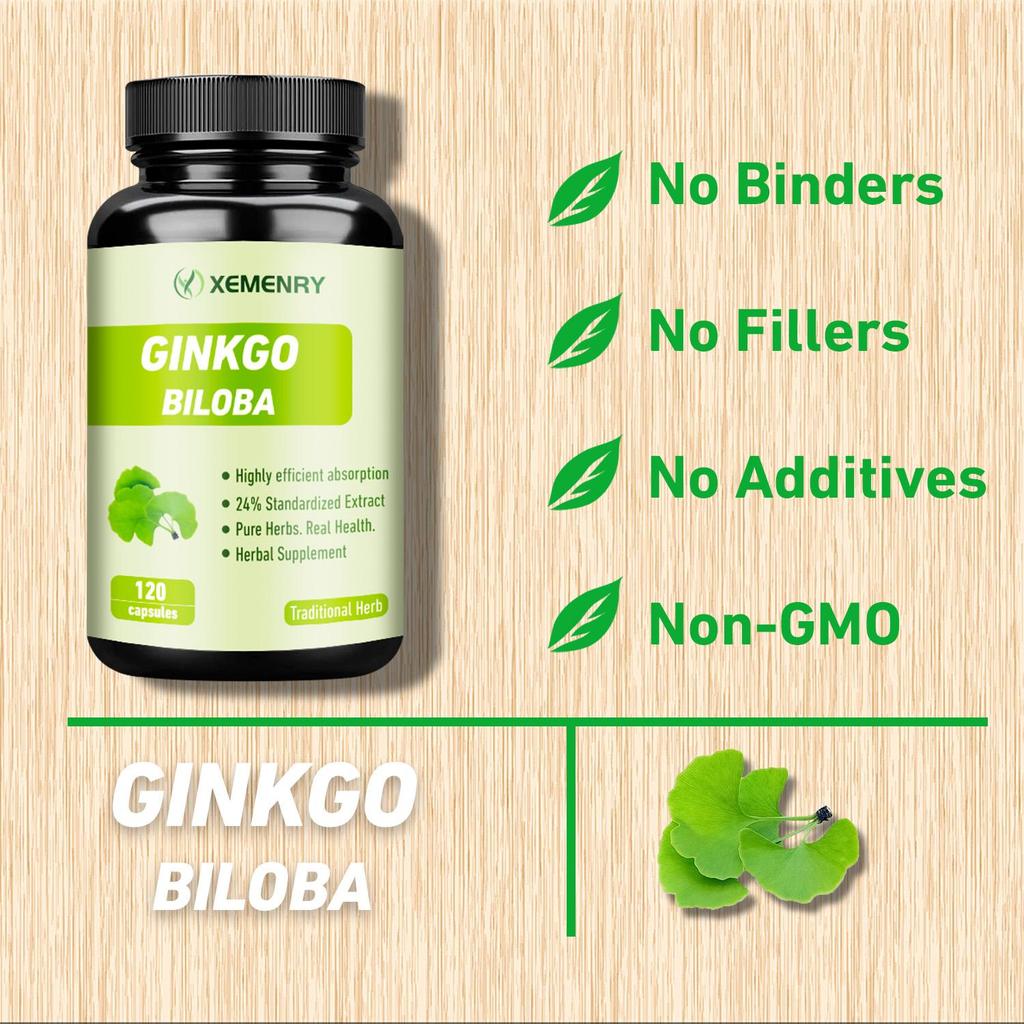 Ginkgo Biloba - Brain Health, Mind & Memory Circulation, Metabolism Booster
