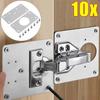 10Pcs Cabinet Hinge Repair Plate Kit Stainless Steel Door Hinge Mounting Plate With Holes For Home Kitchen Cupboard Furniture