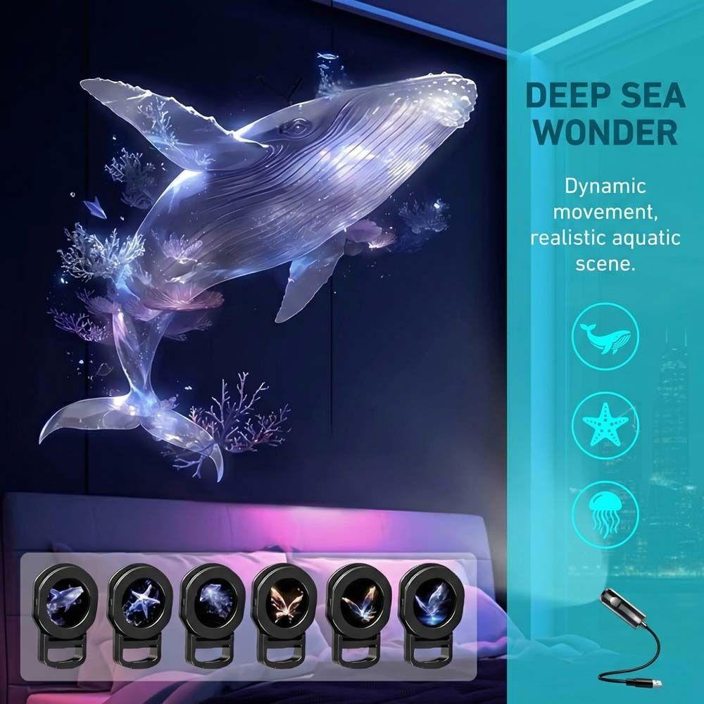 Adjustable Patterns LED USB Projector Light Portable Design Butterfly Projection Night Light Whale Starfish