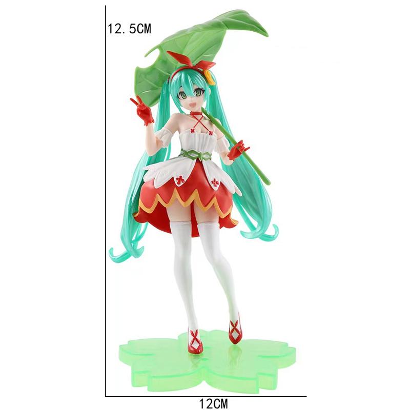 Non-Toxic Hatsune Miku Figures Anime Peripheral Two-Dimensional Beautiful Children Model Case Ornaments Children Gifts Home Decorations