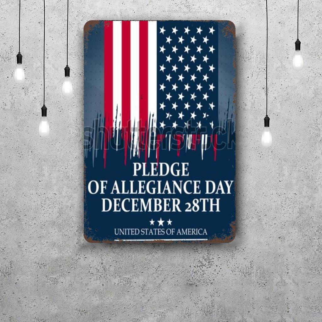 pledge allegiance Decor Vintage Metal Signs Tin Signs Captain Poster Decor for Bar Pub Club Man Cave Wall Decoration