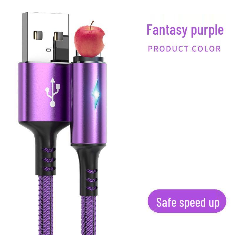 Светящийся кабель USB-C Lightning для быстрой зарядки 5А для устройств Apple и Android