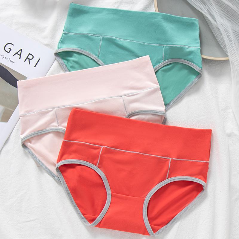 Plus Size Women's Panties Solid Colour Simple Cotton Middle Waist Trousers Lift Hips and Tighten Waist Underwear Briefs