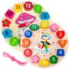 Children Wooden Clock Rabbit / Penguin Style Montessori Early Education Toys for Development Games Wood Puzzle Kids Gift TMZ