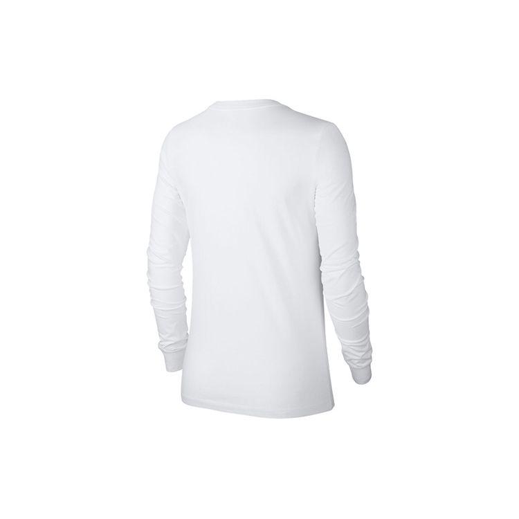 Nike Классическая футболка с длинным рукавом и круглым вырезом с логотипом, женские топы, белые BV6172-100