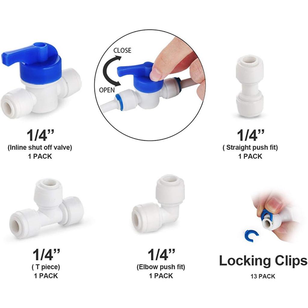 Universal Water Supply Kit Filter System Connection Kit Plastic Home Appliance Water Hose Suitable for Refrigerators