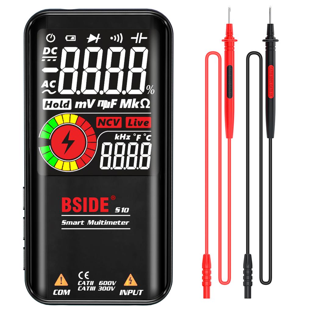 Умный мультиметр BSIDE S10, 9999 отсчетов, ЖК-дисплей, вольтметр AC/DC, омметр, тестер