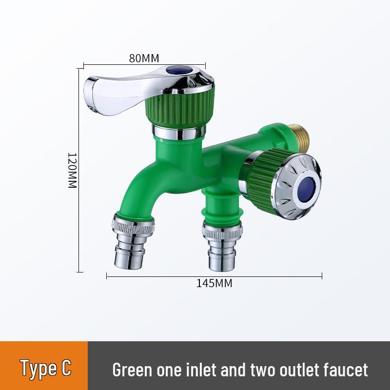 Двухвентильный морозостойкий брызгозащищенный кран - Многофункциональный, термостойкий, только холодная вода, один вход, два выхода.
