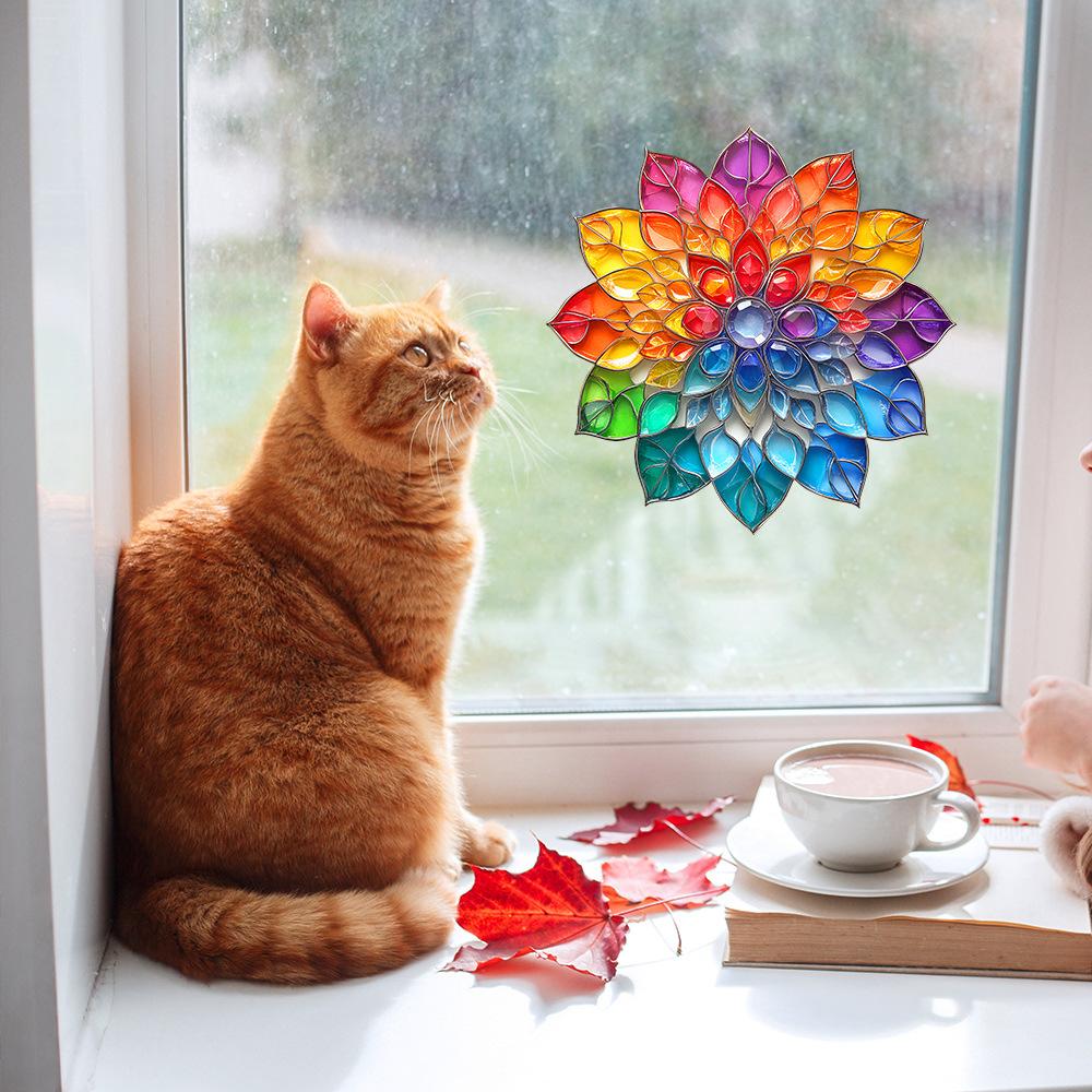 Красочная мандала балконное стекло окно украшение дома и декор электростатические наклейки на окна