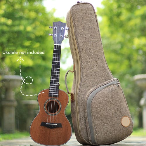 Ukulele Bag, Guitar Case, Gig Bag, Cotton Linen Woven Fabric, Thick Backpack, Ukulele Storage Case (21/23 inch Universal Type)