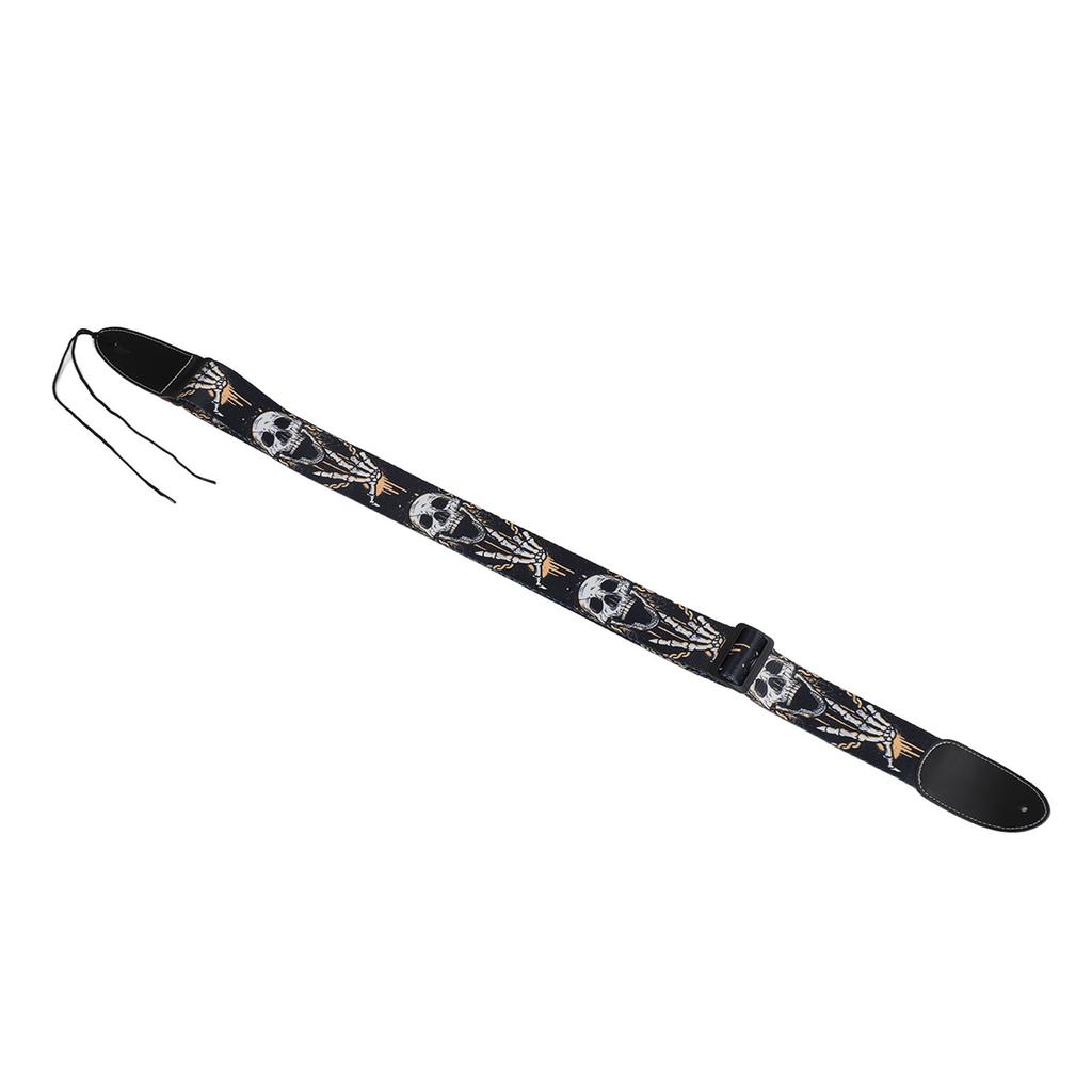 Ремень для гитары Cool Skeleton Design Регулируемый ремень для гитары из полиэстера шириной 2 дюйма для бас-гитары Electric 